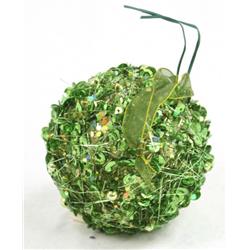80 Mm Sequin Ball Ornament, Green