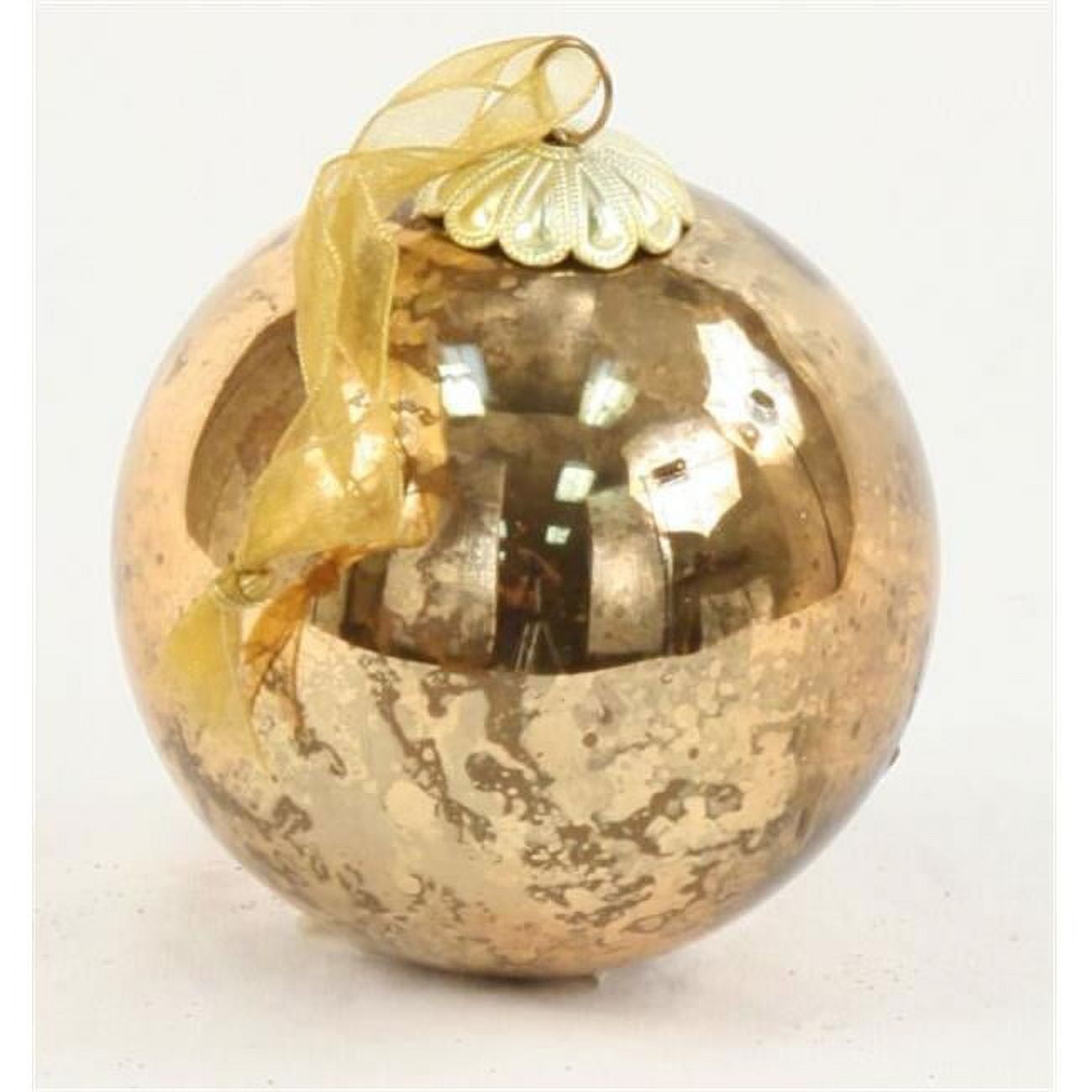 Distinctive Designs Xo-571 80 Mm Glass Ball Ornament, Gold