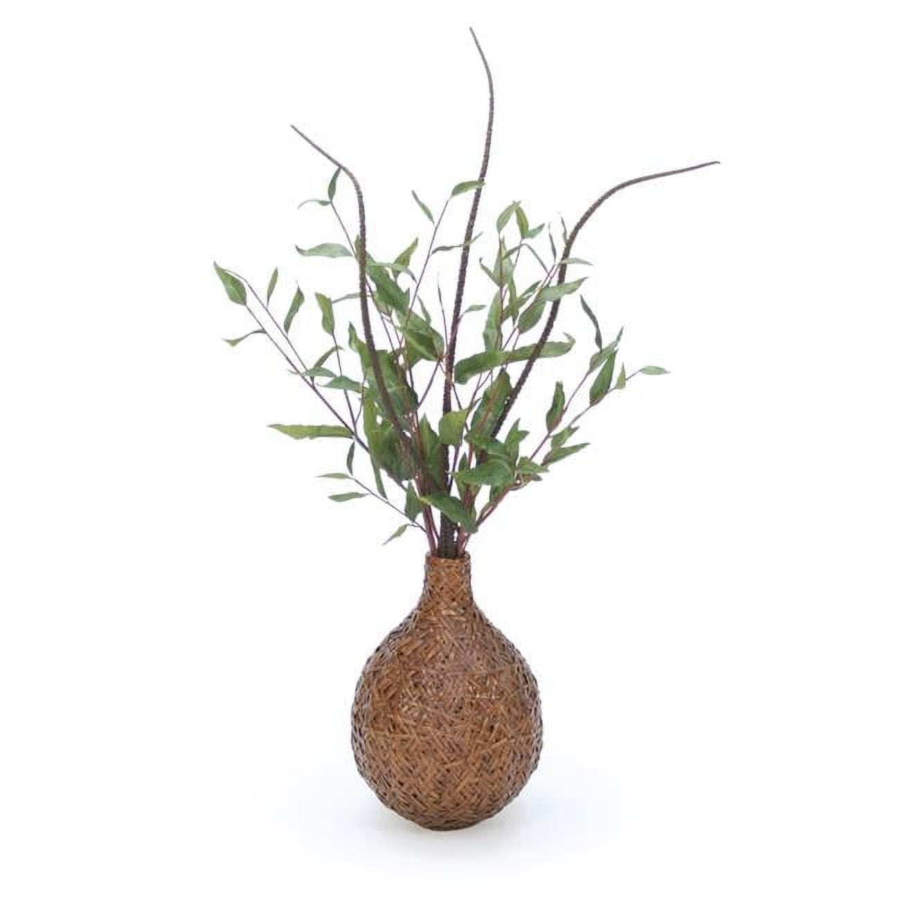 Disttive Designs 3026 Unisex Greenery Branches in Crazy Weave Basket - Green