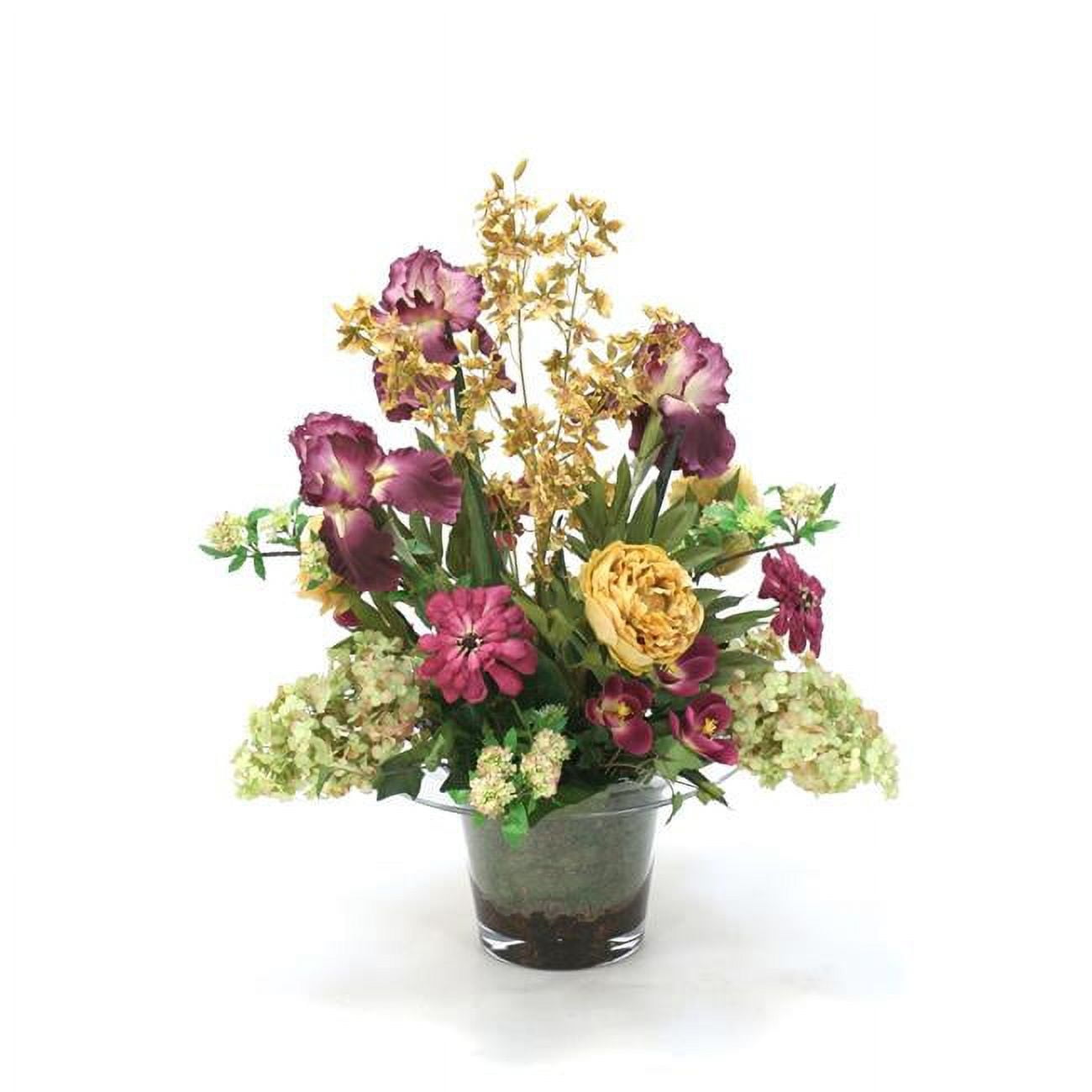 Disttive Designs 4101 Unisex Spring Mix in Glass Bucket Vase - Green
