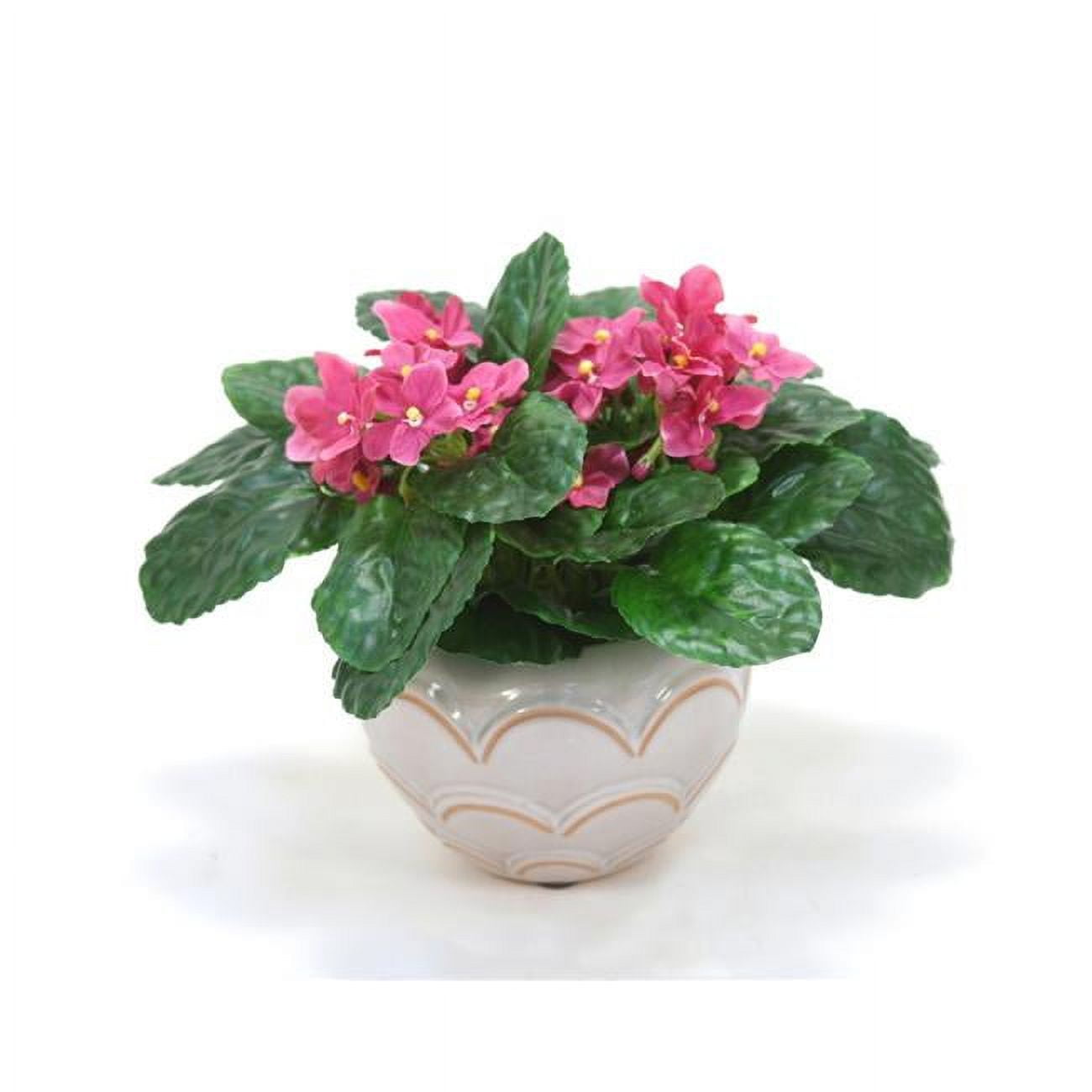 Disttive Designs DDA-200-2 Unisex Mauve Violet Plant in White Ceramic - Green
