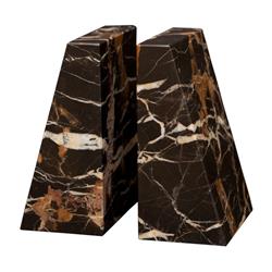 Be20-bg Zeus Bookends, Black & Gold Marble
