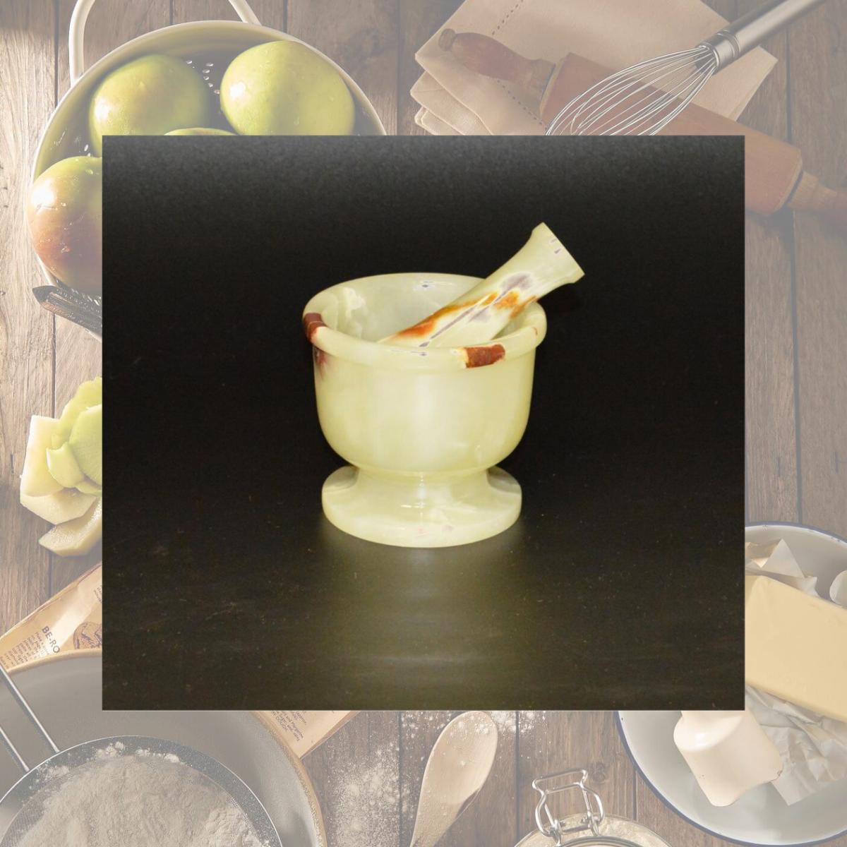 Picture of Marble Crafter MO96C-LG 4 in. Modern Style Mortar & Pestle Set, Light Green Onyx
