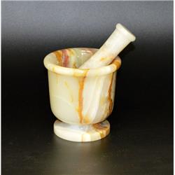 5 In. Classic Style Mortar & Pestle Set, Light Green Onyx