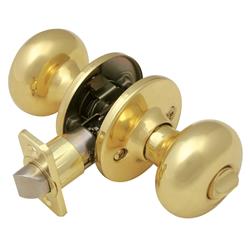 753103 Pro Cambridge Bed & Bath Door Knob, Polished Brass