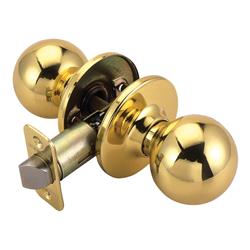 Pro Ball Hall & Closet Door Knob, Polished Brass