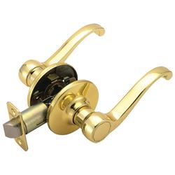 Pro Scroll Hall & Closet Door Handle, Polished Brass