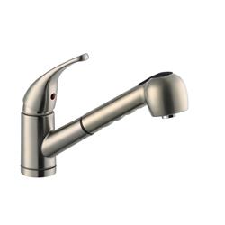 Milano Single Handle Pull-out Kitchen Faucet, Satin Nickel