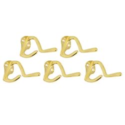 181941 3 In. Double Hat & Coat Hook, Polished Brass - Pack Of 5