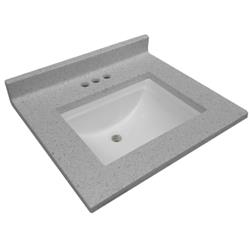 Cultured Marble Single Wave Bowl Vanity Top 37 X 22, Frost