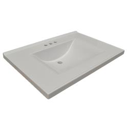 563478 37 In. Contempo Cultured Marble Vanity Top, Solid White