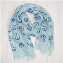 UPC 804879000181 product image for Design Imports ACH471-AQU Lightweight Anchors Scarf - Aqua | upcitemdb.com