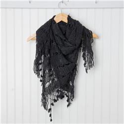 UPC 804879000495 product image for Design Imports CRCH09-BLK Crochet Triangle Wrap - Black | upcitemdb.com