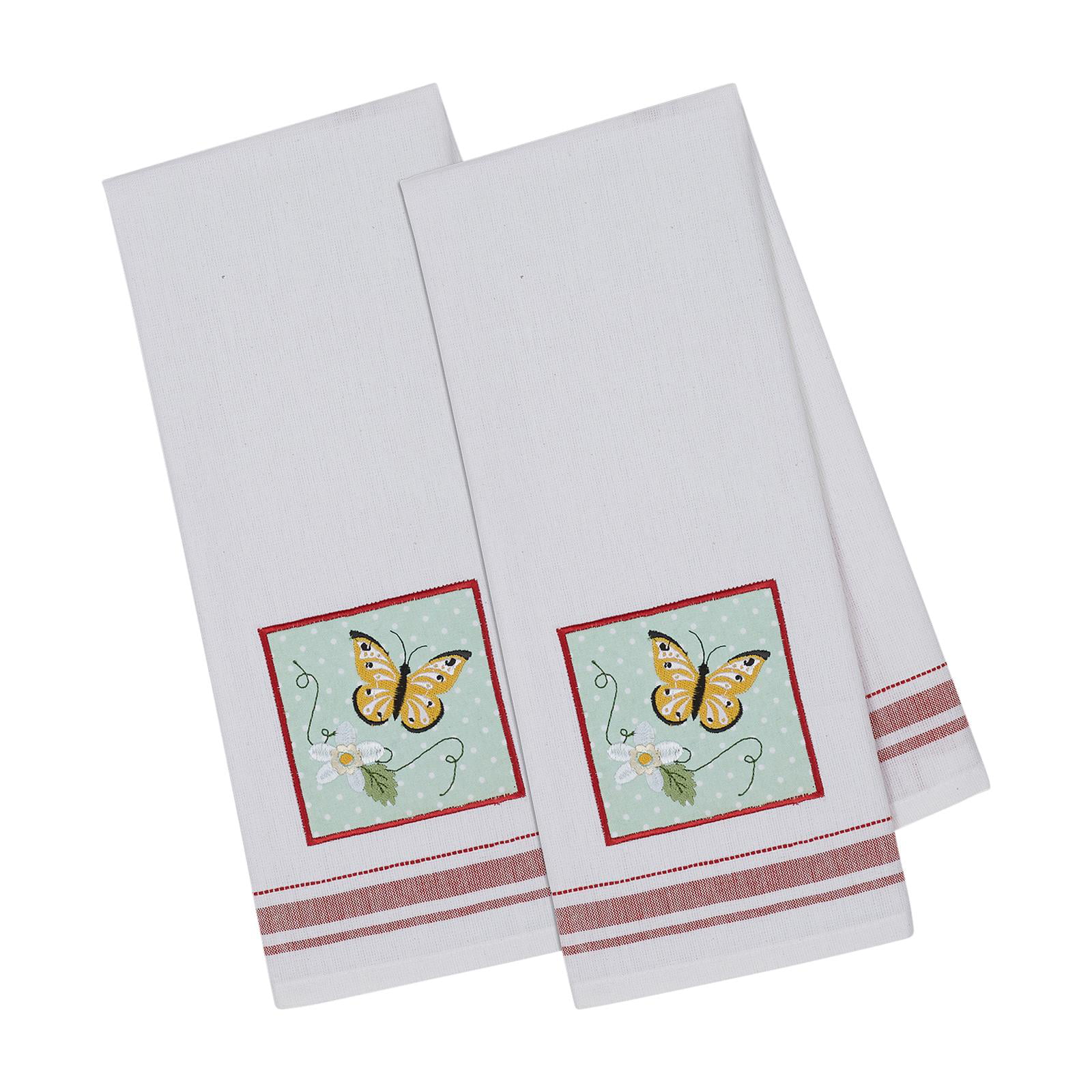 Design Imports Camz10852 Butterfly Embellished Dishtowel