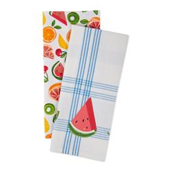 Design Imports Camz11117 Assorted Fruity Slice Print Dishtowel - Set Of 2