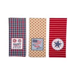 Design Imports Camz11123 Happy 4th Of July Embroidered Dishtowel - Set Of 3