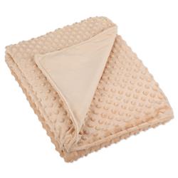 Z02298 Minky Dot Sensor Weight Blanket Cover, Taupe - 48 X 72 In.