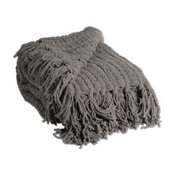 2173a Chenille Luxury Throw With Tassels - Gray