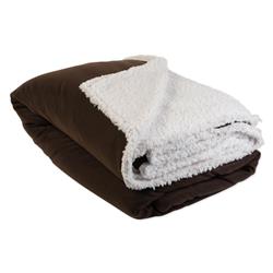70045a Twin & Twin Extra Large Solid Polar Fleece Sherpa Blanket,chocolate - 60 X 96 In.