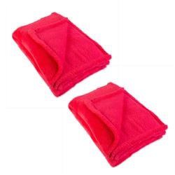 70101a Bright Fuzzy Fleece Throw, Raspberry, 50 X 60 In. - Pack Of 2