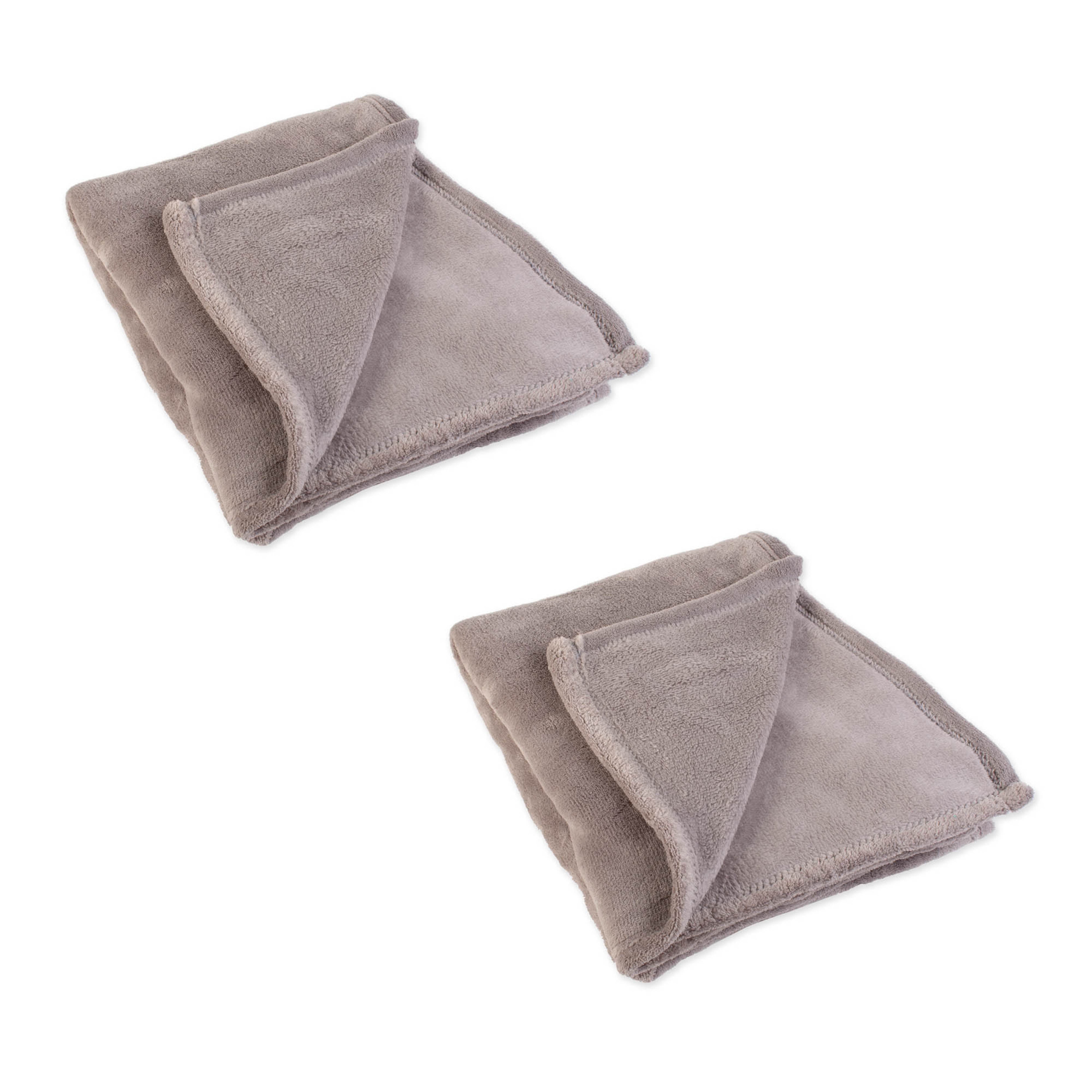 70115a Solid Zinc Plush Fleece Throw, 50 X 60 In. - Pack Of 2