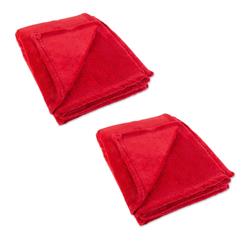 81534a Holiday Plush Fleece Blanket, Red, 50 X 60 In. - Pack Of 2