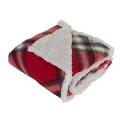 81546a Christmas Part Sherpa, Red Plaid - 50 X 60 In.
