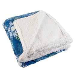 81609a Christmas Part Sherpa Snowflake, Blue - 50 X 60 In.