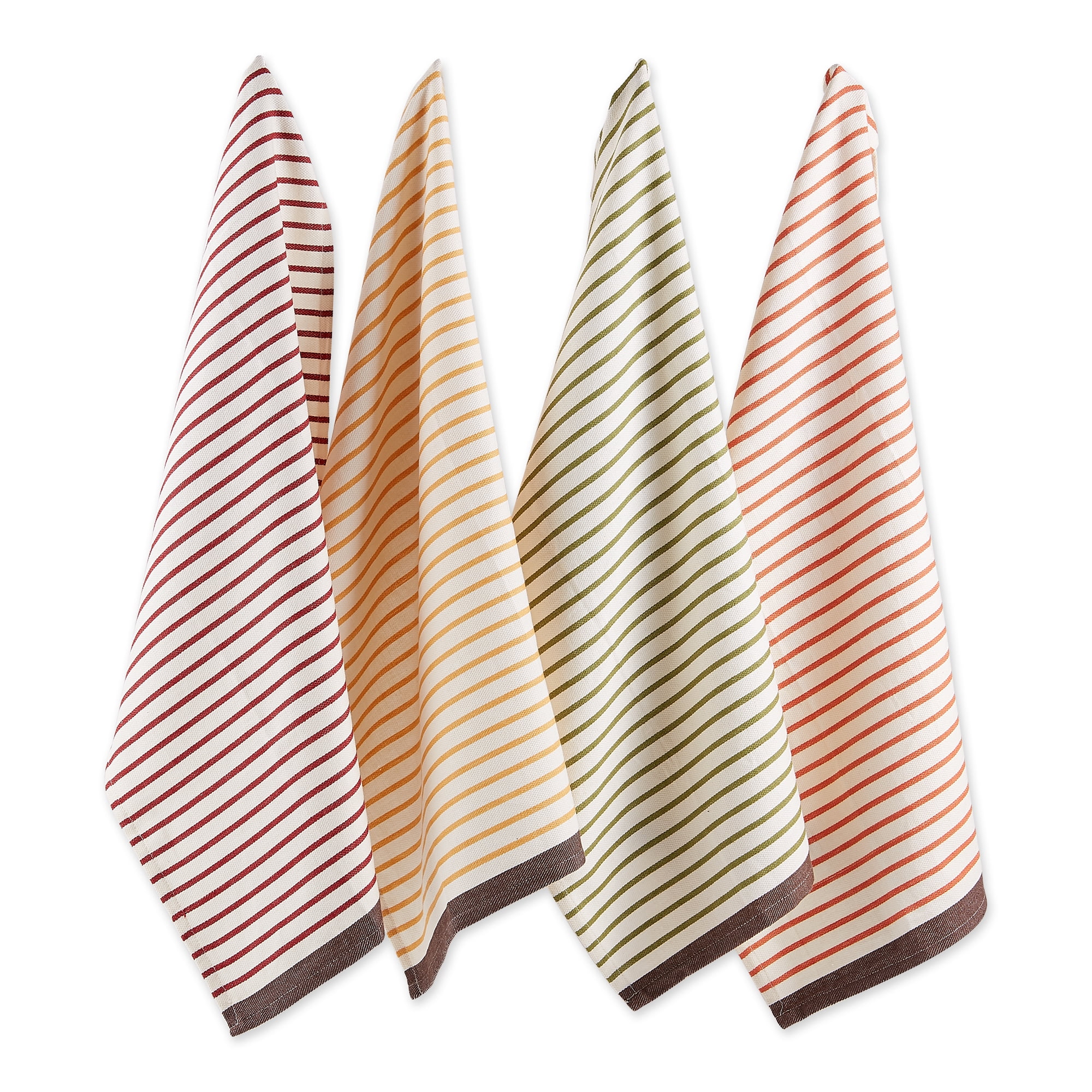 Design Imports Camz10181 Harvest Prep Stripe Woven Dish Towel Set - Set Of 4