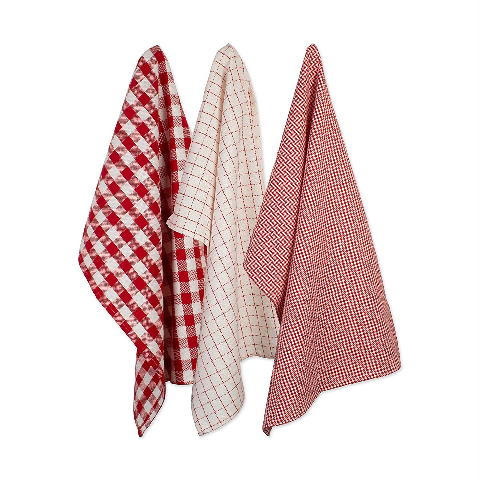 Design Imports Camz10660 Holiday Checks Heavyweight Dish Towel & Dishcloth Set - Set Of 6
