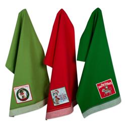 Design Imports Camz10661 Assorted Christmas Kitty Embellished Dish Towel Set - Set Of 3
