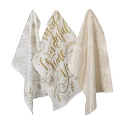 Design Imports Camz10711 Assorted Winter Sparkle Dish Towel Set - Set Of 3