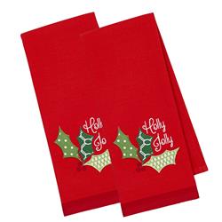 Design Imports Camz10722 Holly Jolly Embroidered Dish Towel