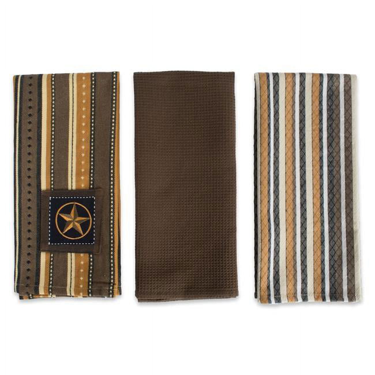 Design Imports Camz10752 Applique Star Dish Towel Set - Set Of 3