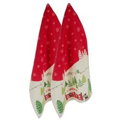 Design Imports Camz10843 O Christmas Tree Printed Velour Kitchen Towels