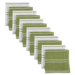 Design Imports 70201a Green Ribbed Terry Dishcloth - Set Of 12