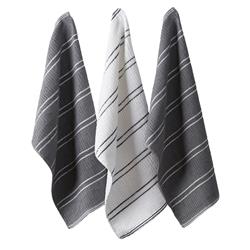 Design Imports 70318a Gray Ribbed Terry Dishtowel Dishcloth - Set Of 8
