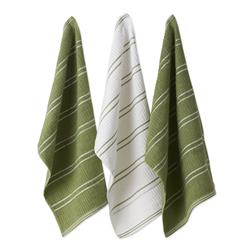 Design Imports 70319a Green Ribbed Terry Dishtowel Dishcloth - Set Of 8