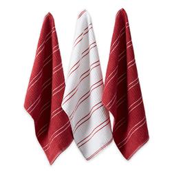 Design Imports 70320a Red Ribbed Terry Dishtowel Dishcloth - Set Of 8