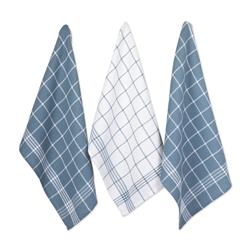 Design Imports 70327a Blue Waffle Weave Dishtowel & Dishcloth - Set Of 8