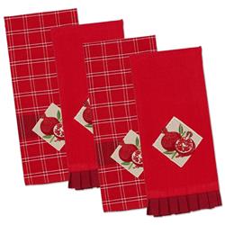 Design Imports Camz10733 Pomegranate Embroidered Dishtowel & Finger Tip Towel - Set Of 4