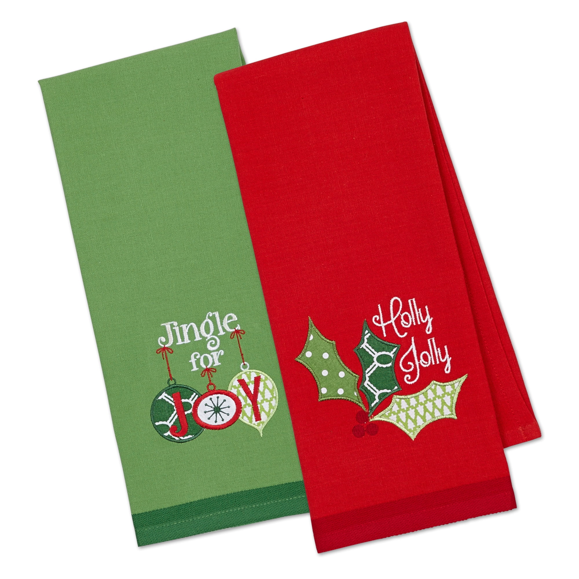 Design Imports Camz10736 Jingle For Joy Embroidered Dishtowel