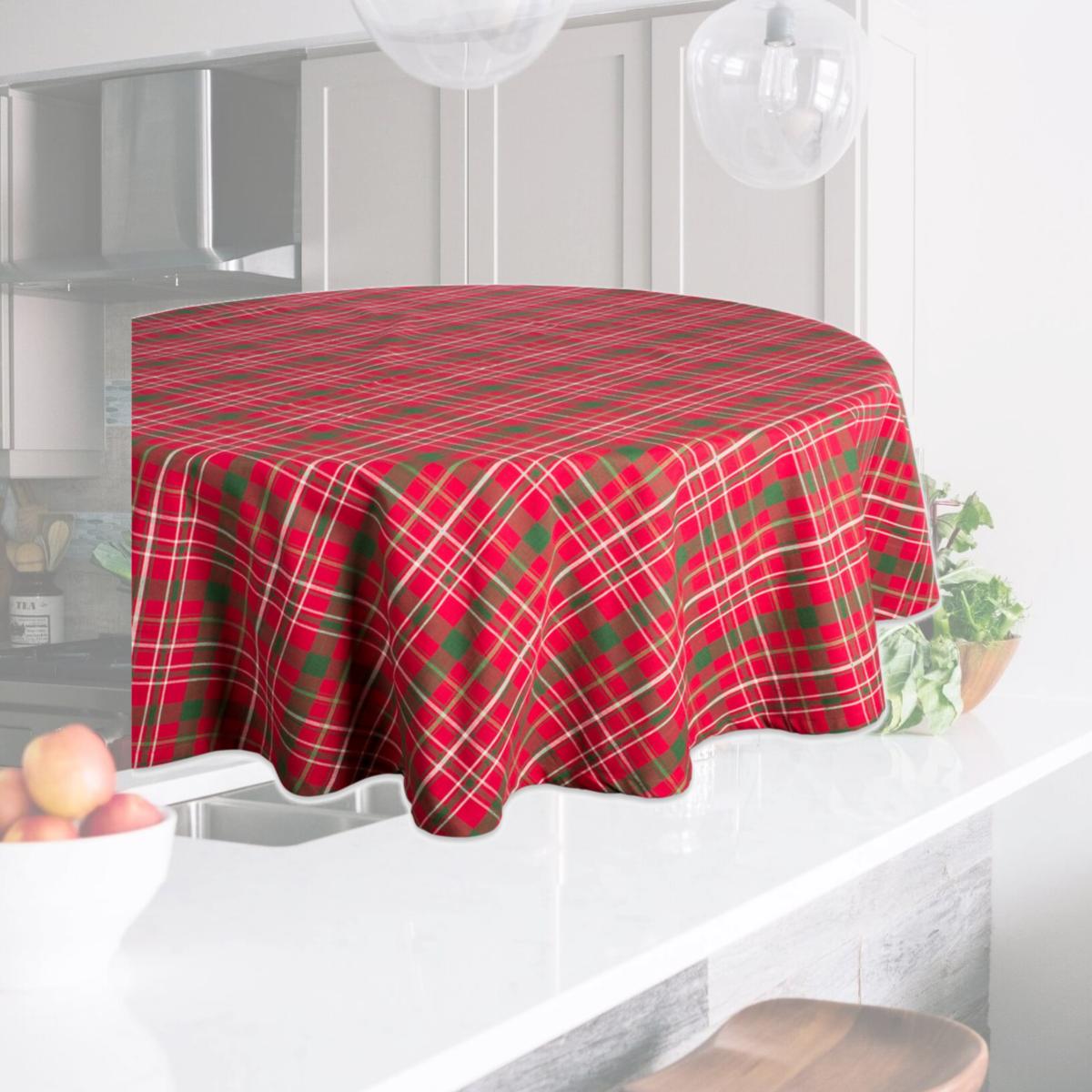 Picture of Design Imports CAMZ37794 70 in. Round Tartan Holly Plaid Tablecloth