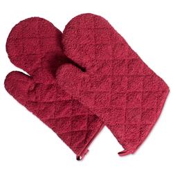 Design Imports Camz38403 Barn Red Terry Oven Mitt - Set Of 2
