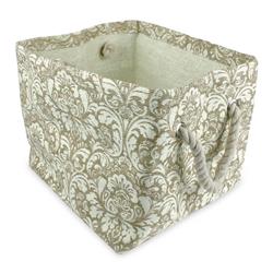 Design Imports Camz33387 17 X 12 X 12 In. Damask Paper Rectangle Storage Bin, Taupe - Large