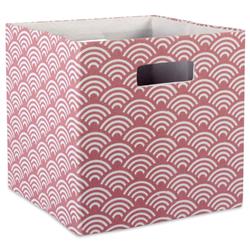Design Imports Camz37935 11 X 11 X 11 In. Waves Square Polyester Storage Cube, Rose
