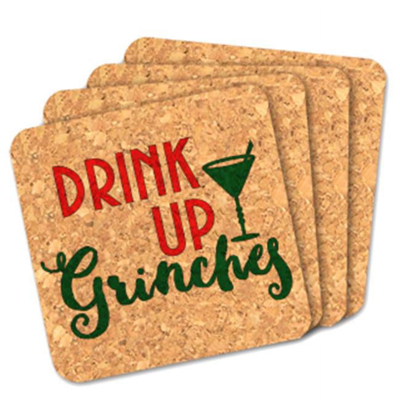 8407242 4 X 4 In. Drink Up Grinches Square Cork - Set Of 4