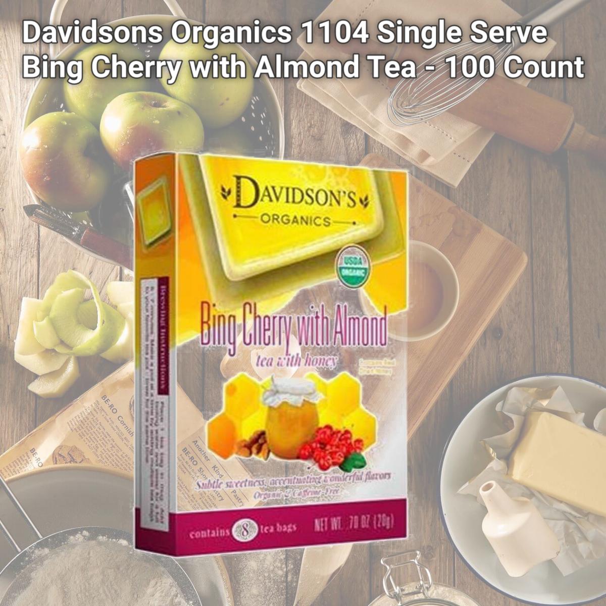 Picture of Davidsons Organics 1104 Single Serve Bing Cherry with Almond Tea - 100 Count