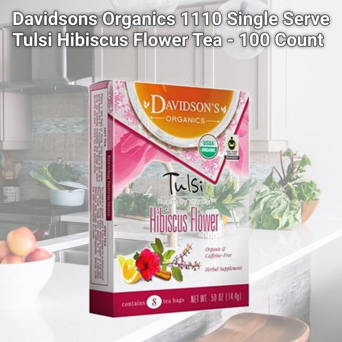 Picture of Davidsons Organics 1110 Single Serve Tulsi Hibiscus Flower Tea - 100 Count