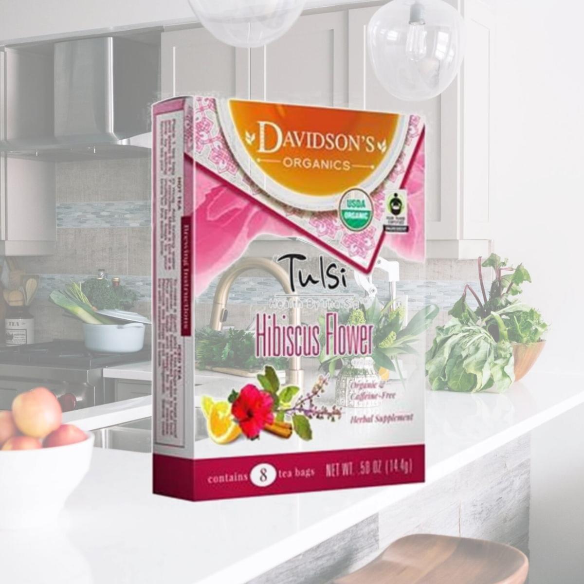 Picture of Davidsons Organics 1110 Single Serve Tulsi Hibiscus Flower Tea - 100 Count